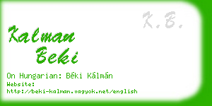 kalman beki business card